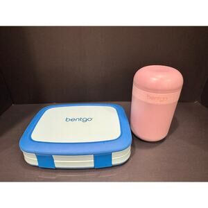 Bentgo Kids Leak-Proof Blue Lunch Box w/ Orchid Snack Cup